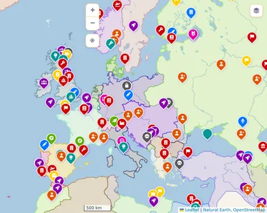 Blank map, Vibrant: Europe in 1914, zoom 4