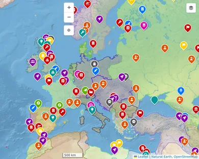 Natural map, Light: Europe in 1914, zoom 4