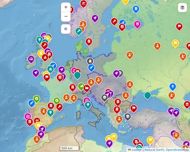 Natural map, Vibrant: Europe in 1914, zoom 4