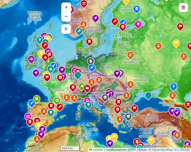 Physical map, Vibrant: Europe in 1914, zoom 4