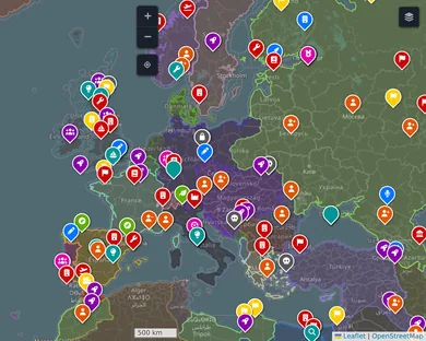 Political map, Dark: Europe in 1914, zoom 4