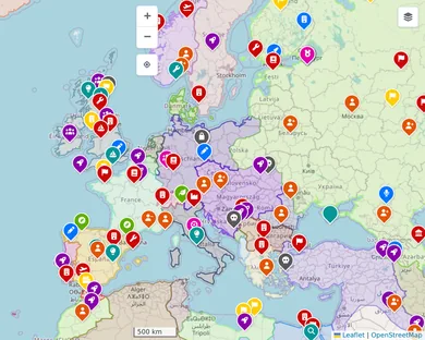 Political map, Light: Europe in 1914, zoom 4