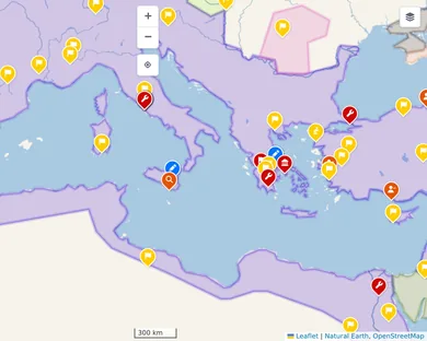 Blank map, Light: The Mediterranean in 117, zoom 5