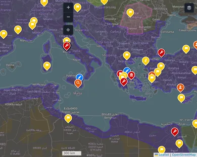 Political map, Dark: The Mediterranean in 117, zoom 5