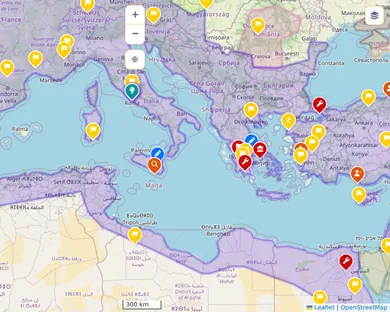 Political map, Vibrant: The Mediterranean in 117, zoom 5