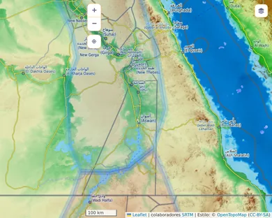 Physical map, Vibrant: The Nile in 1250 BC, zoom 7